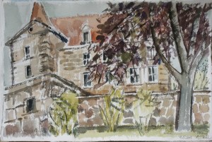 Aquarell: Schloß Neuhof