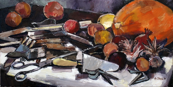 Werkzeug und Früchte