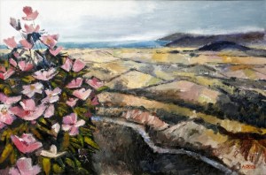 Ölbild: Heckenrosen