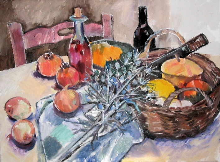 Öl Stilleben: Pennato/Haumesser