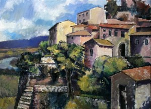 Ölbild: Über dem Tal