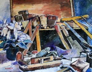 Ölbild: Werkzeugkiste