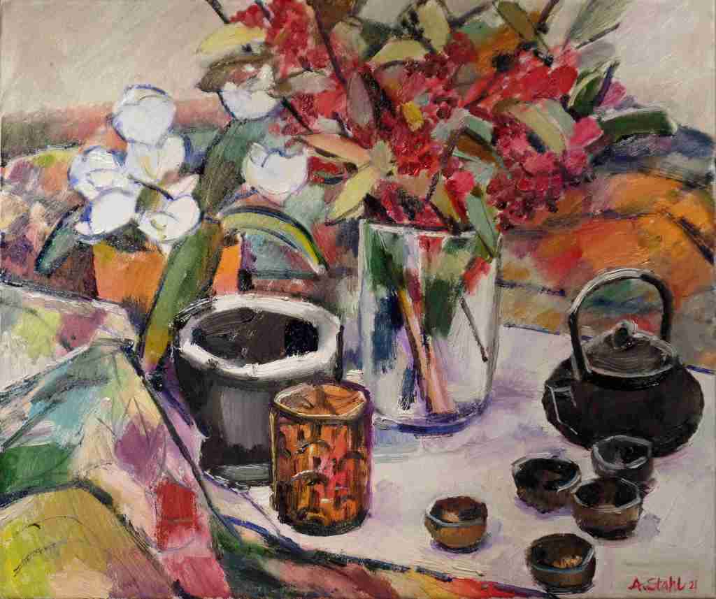 Foto Ölbild Japanische Teekanne